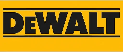 Logotipo de DeWalt con letras negras sobre fondo amarillo