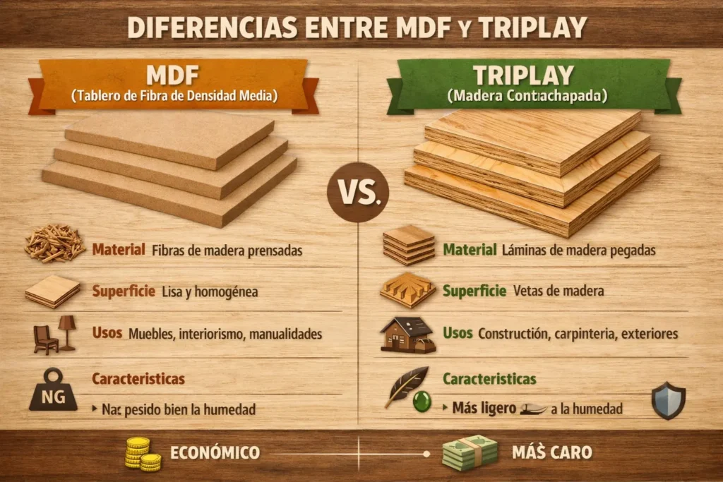 Diferencias entre MDF y Triplay